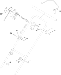 Handle Assembly Diagram and Parts List for 38302 315000001 - 315999999 Lawn Boy Snow Blower